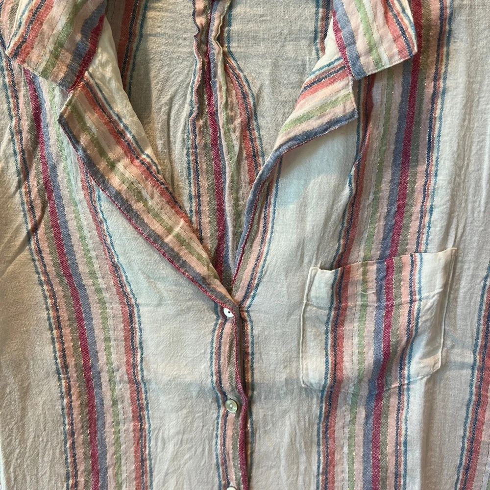 Rails Zuma Havana Stripe Button Up Top Size Xs - image 2
